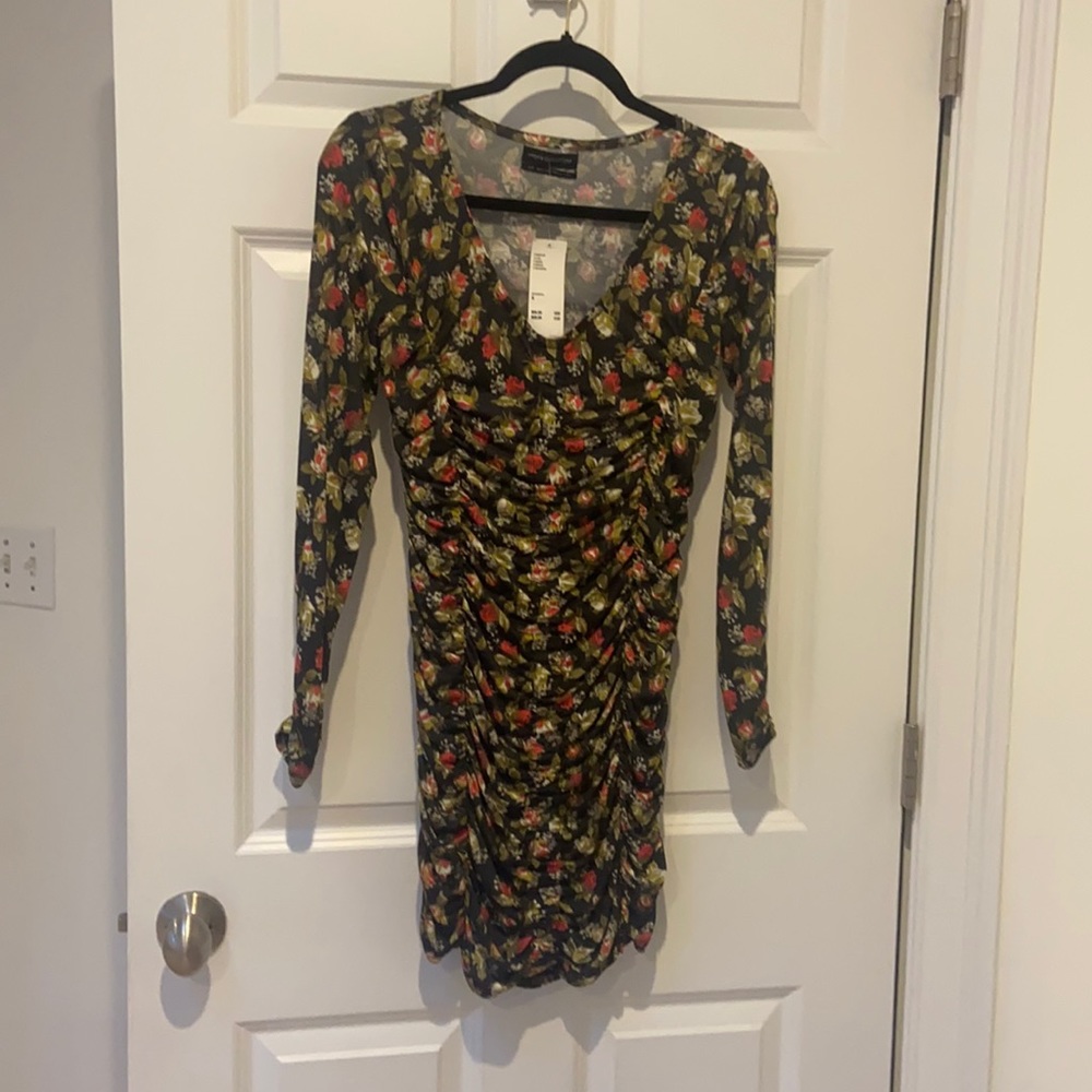 Long sleeve mini floral dress